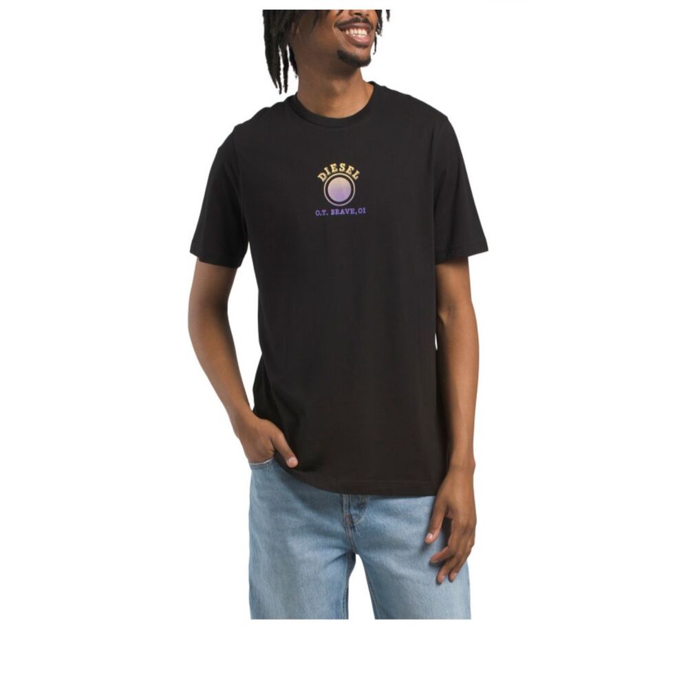 NWT Diesel T-Diego C1 Recycled Styles Tee T-shirt Size Large Black Graphic Front